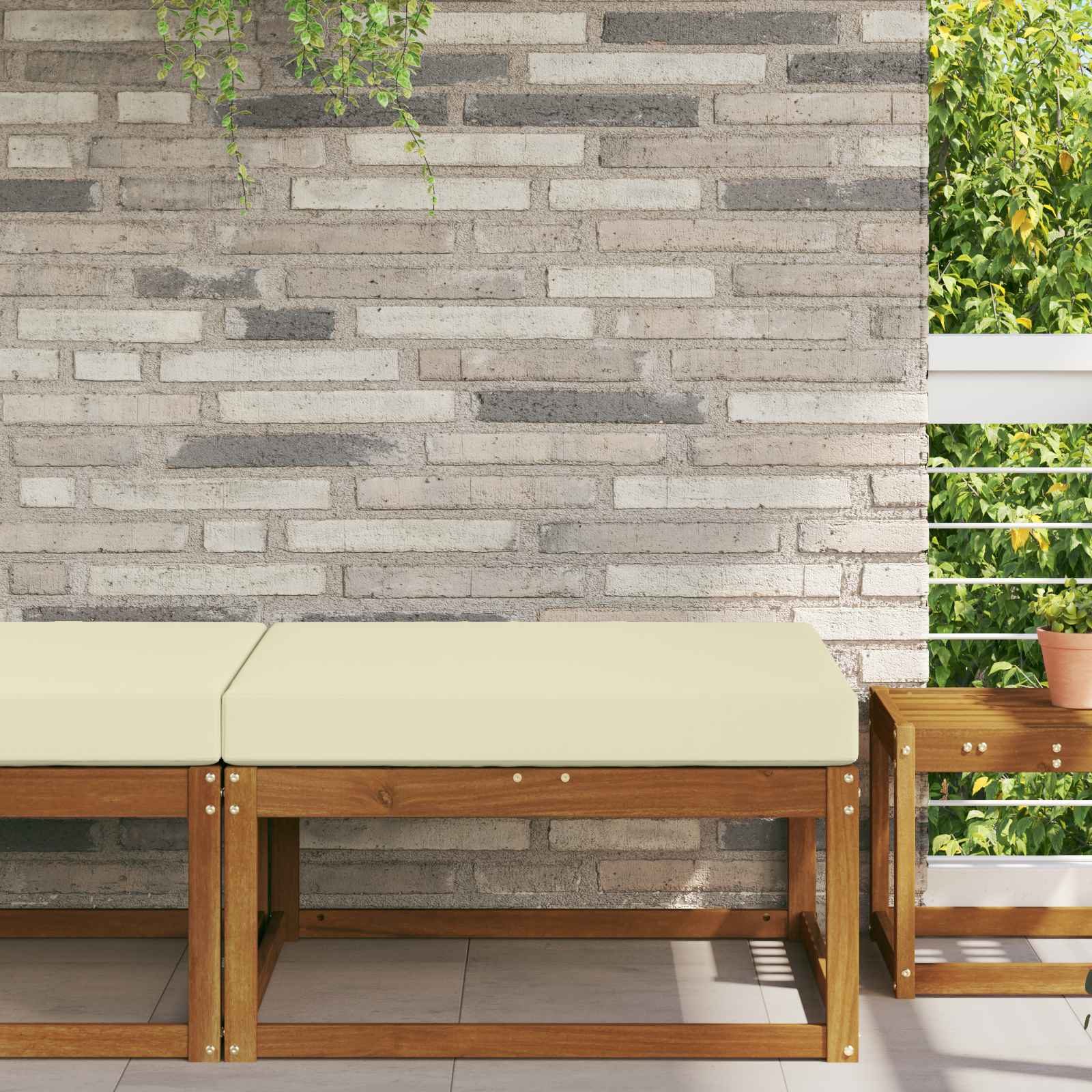 vidaXL Poduszka do sofy na zewnątrz Kremowy 80 x 80 x 8 cm Poliester