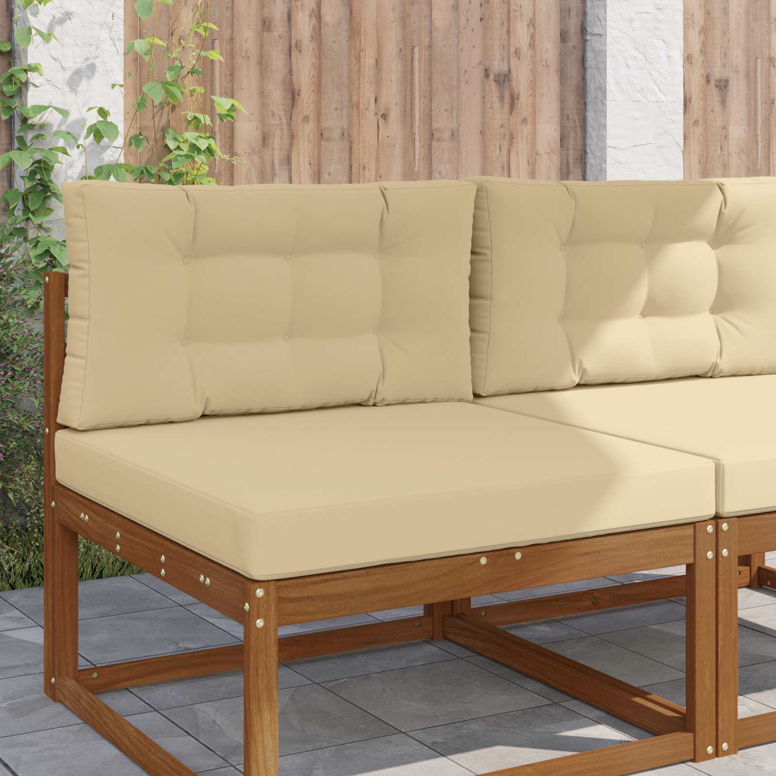 vidaXL Poduszka do sofy na zewnątrz 2 pcs Beżowy Poliester