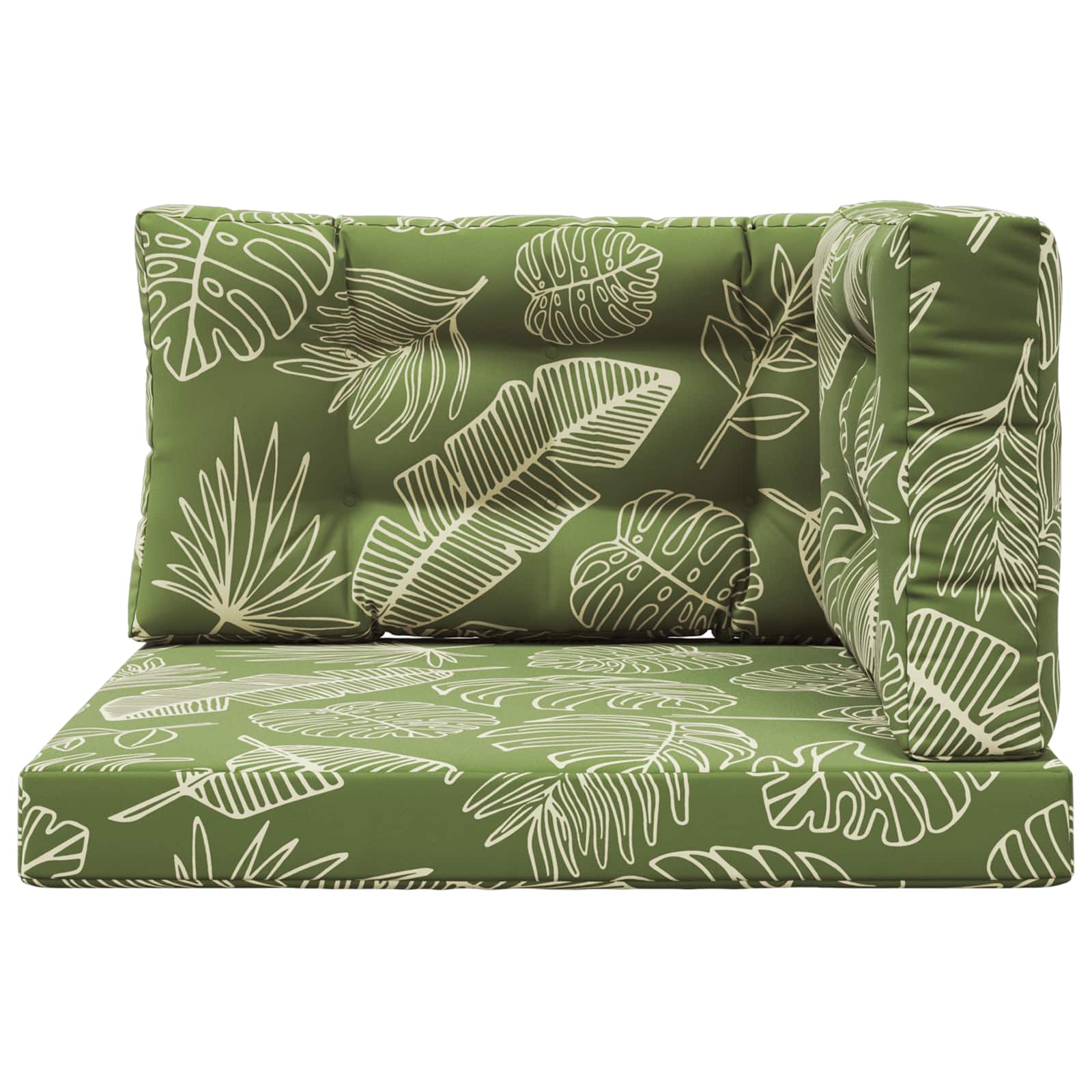 vidaXL Poduszka do sofy na zewnątrz 3 pcs Wzór liścia Poliester