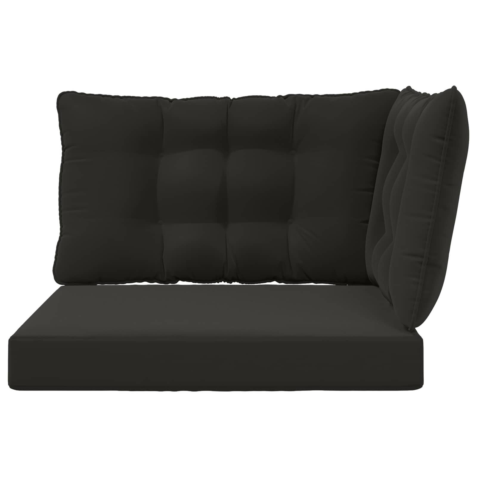 vidaXL Poduszka do sofy na zewnątrz 3 pcs Czarny Poliester
