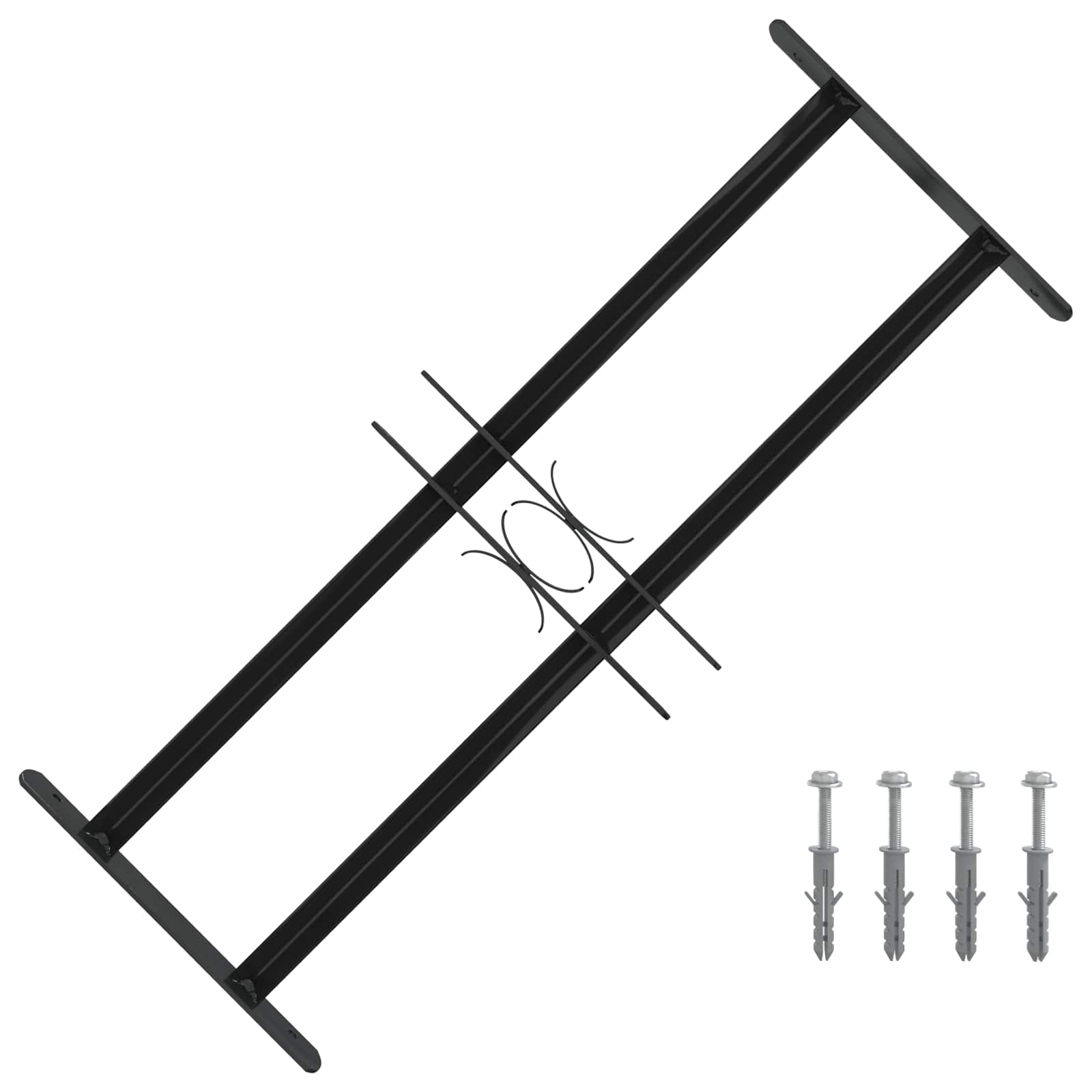 vidaXL Kratka Okienna 76 x 30 cm Stal malowana proszkowo Czarny