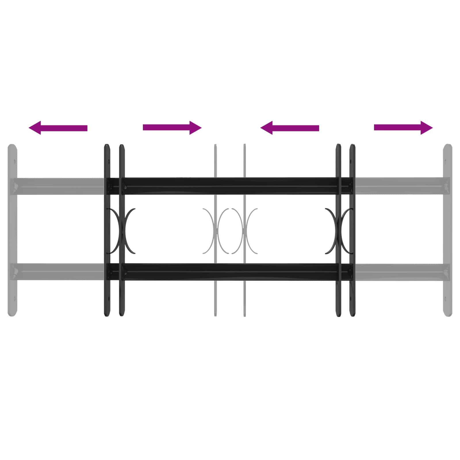 vidaXL Kratka Okienna 76 x 30 cm Stal malowana proszkowo Czarny