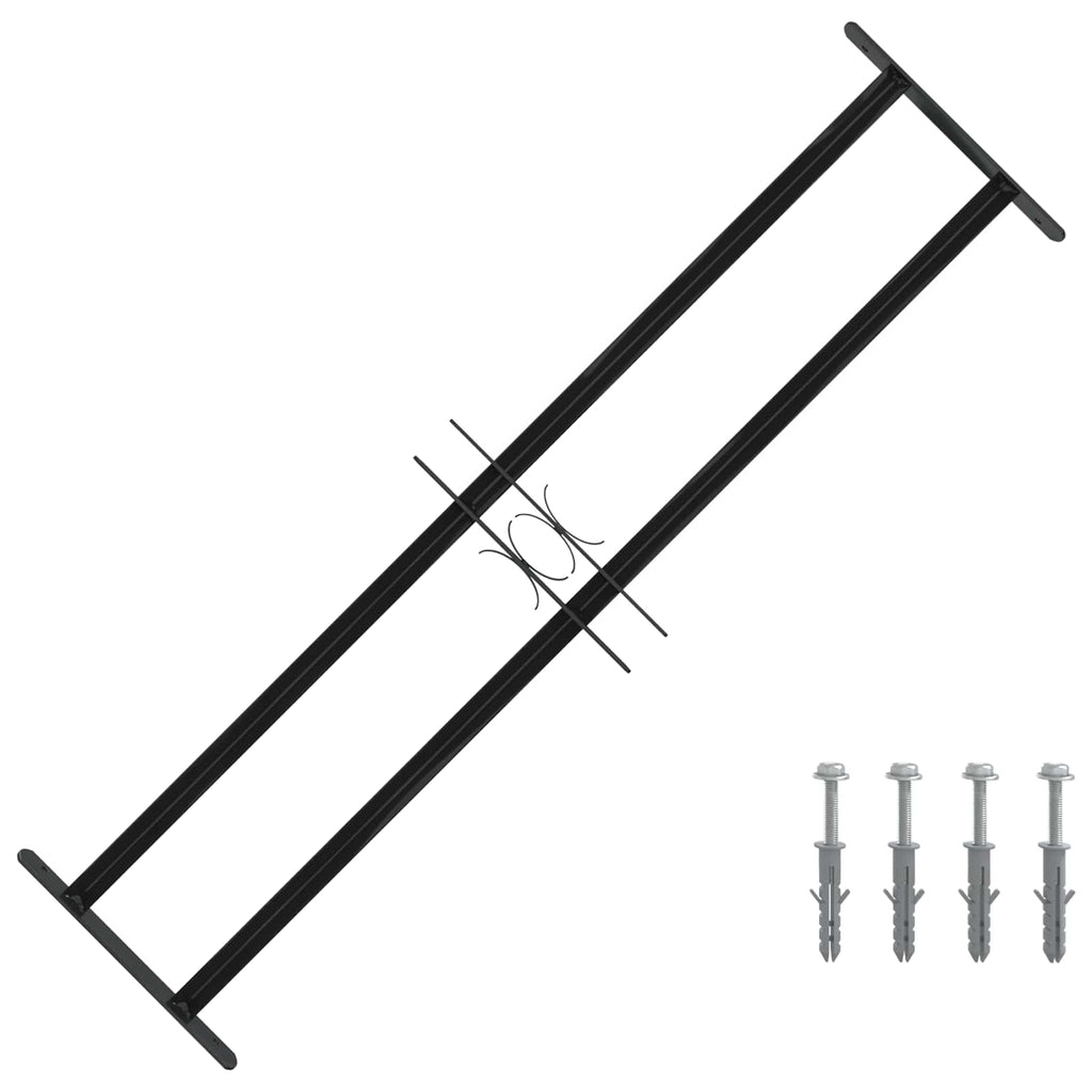 vidaXL Kratka Okienna 115 x 30 cm Stal malowana proszkowo Czarny