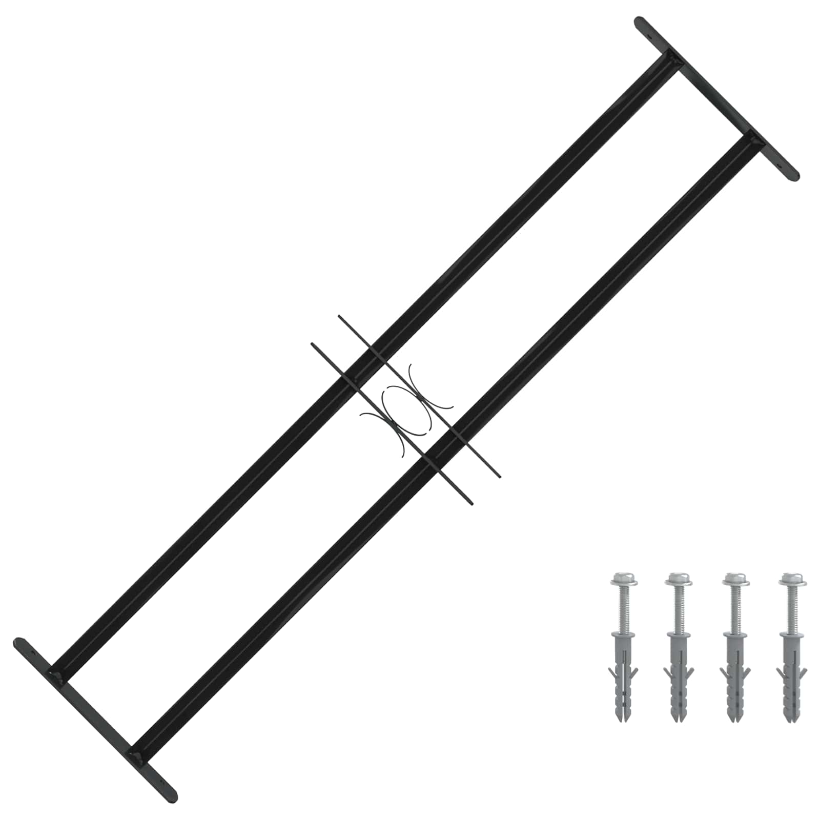 vidaXL Kratka Okienna 115 x 30 cm Stal malowana proszkowo Czarny