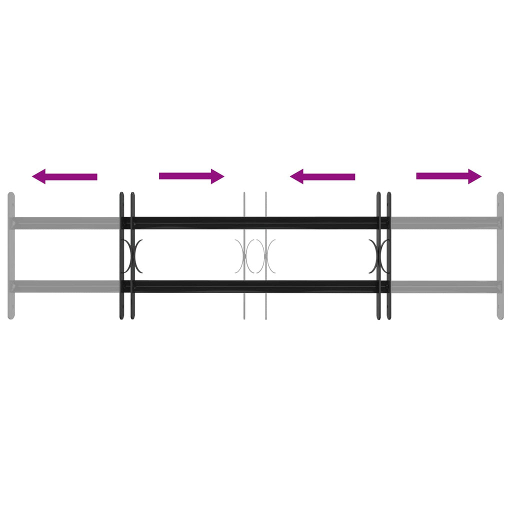 vidaXL Kratka Okienna 115 x 30 cm Stal malowana proszkowo Czarny