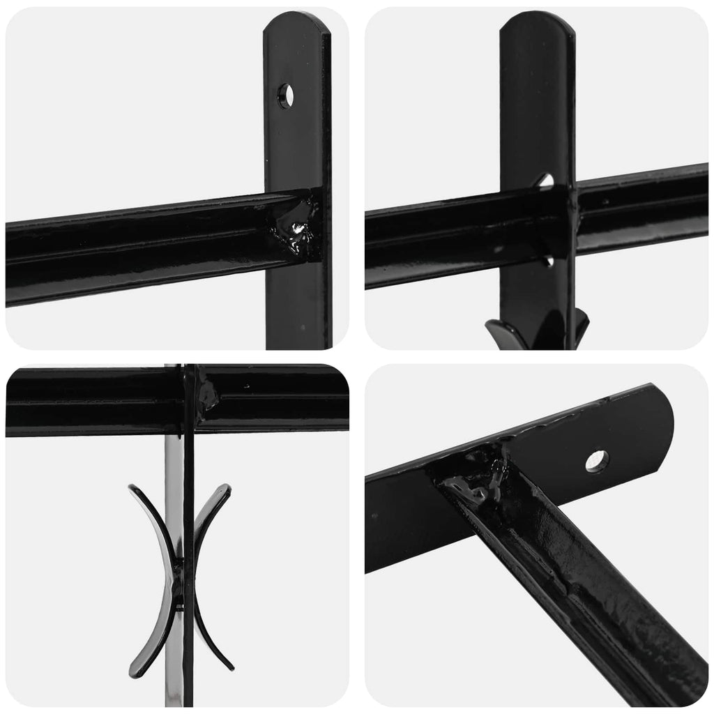 vidaXL Kratka Okienna 176 x 30 cm Stal malowana proszkowo Czarny