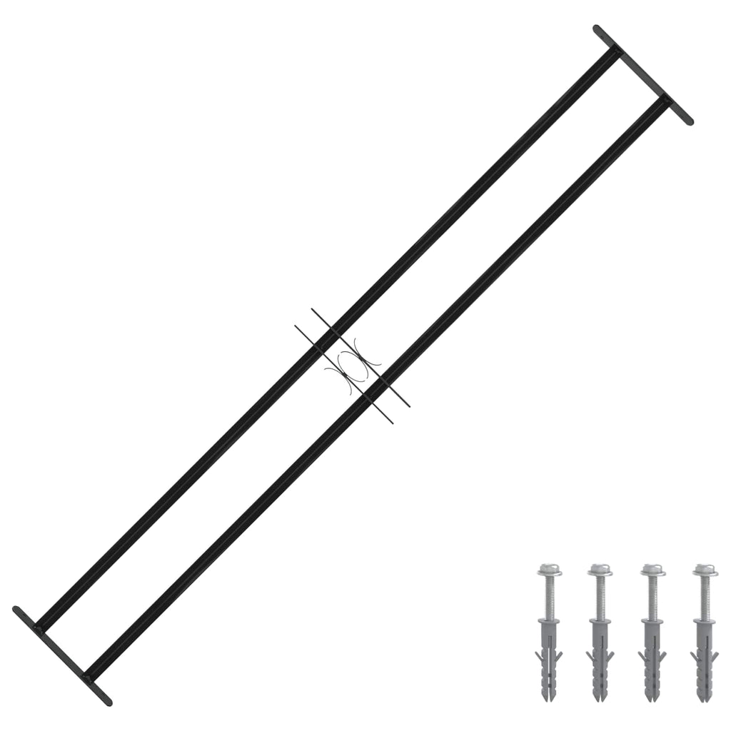 vidaXL Kratka Okienna 176 x 30 cm Stal malowana proszkowo Czarny