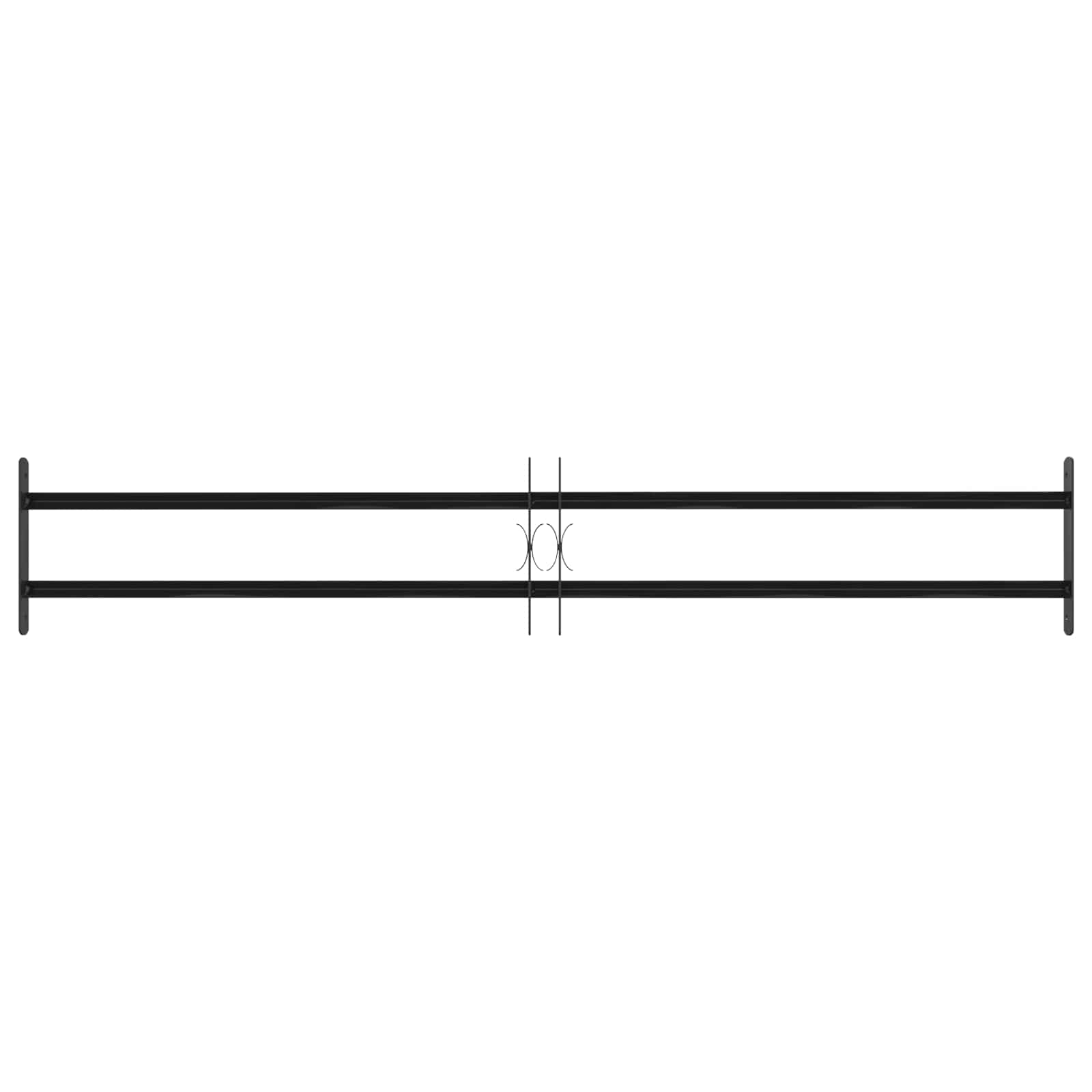 vidaXL Kratka Okienna 176 x 30 cm Stal malowana proszkowo Czarny