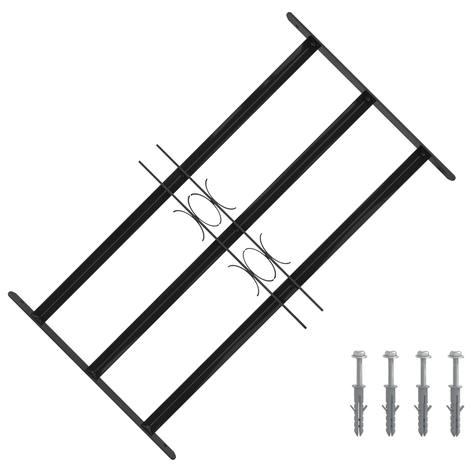 vidaXL Kratka Okienna 75.5 x 45 cm Stal malowana proszkowo Czarny