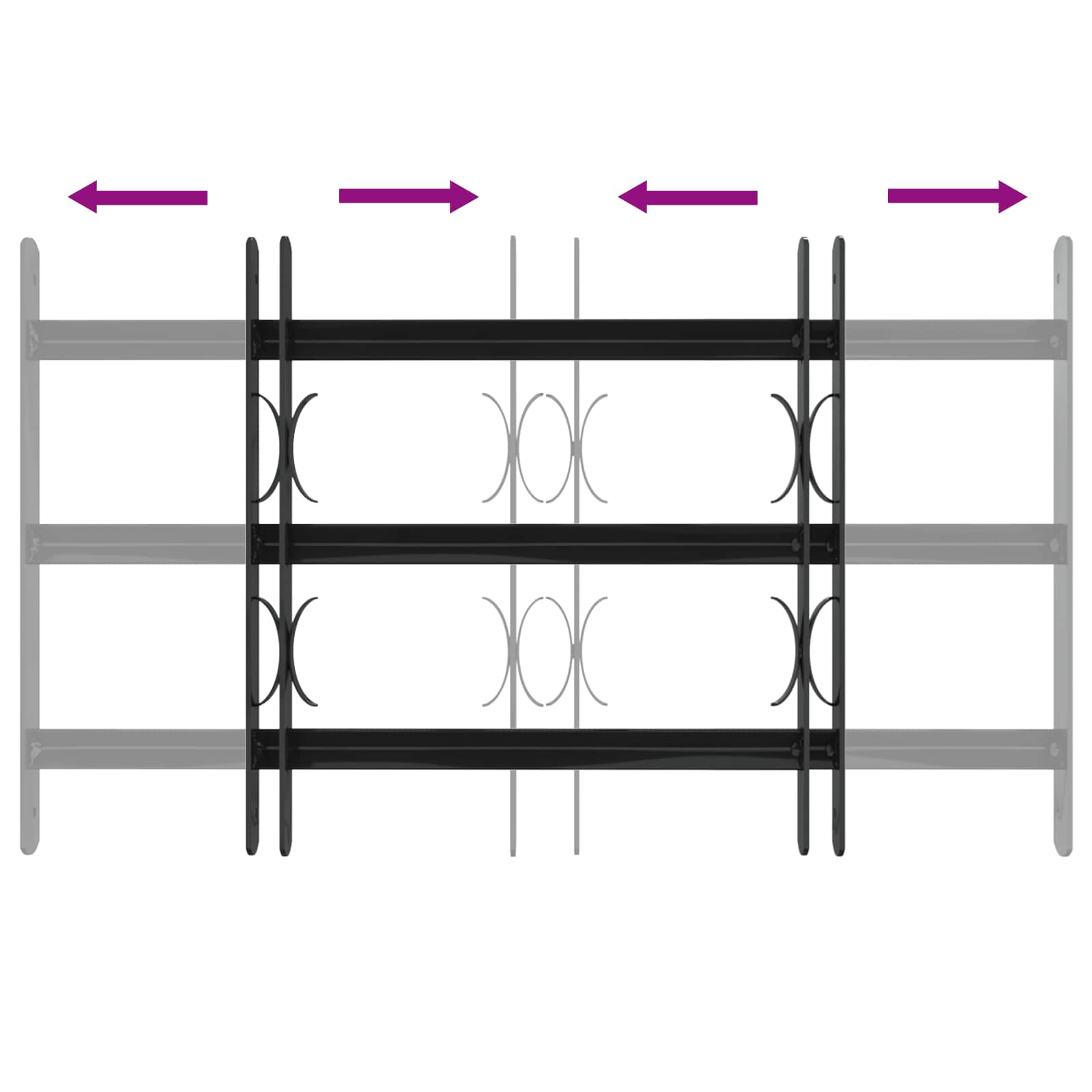 vidaXL Kratka Okienna 75.5 x 45 cm Stal malowana proszkowo Czarny