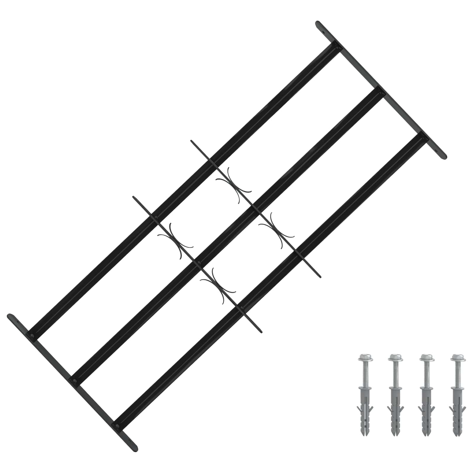 vidaXL Kratka Okienna 116 x 45 cm Stal malowana proszkowo Czarny