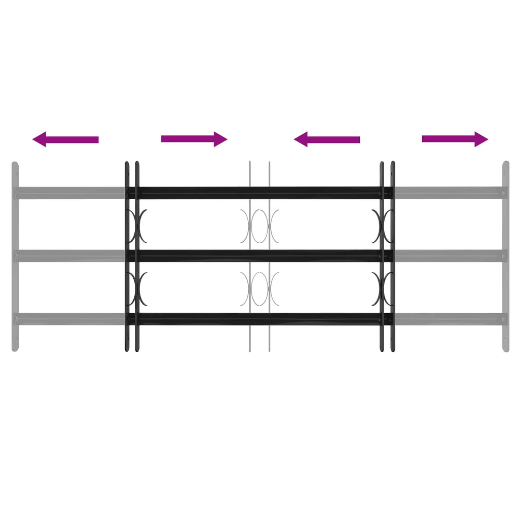 vidaXL Kratka Okienna 116 x 45 cm Stal malowana proszkowo Czarny