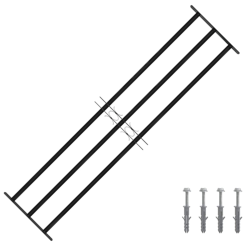 vidaXL Kratka Okienna 174 x 45 cm Stal malowana proszkowo Czarny