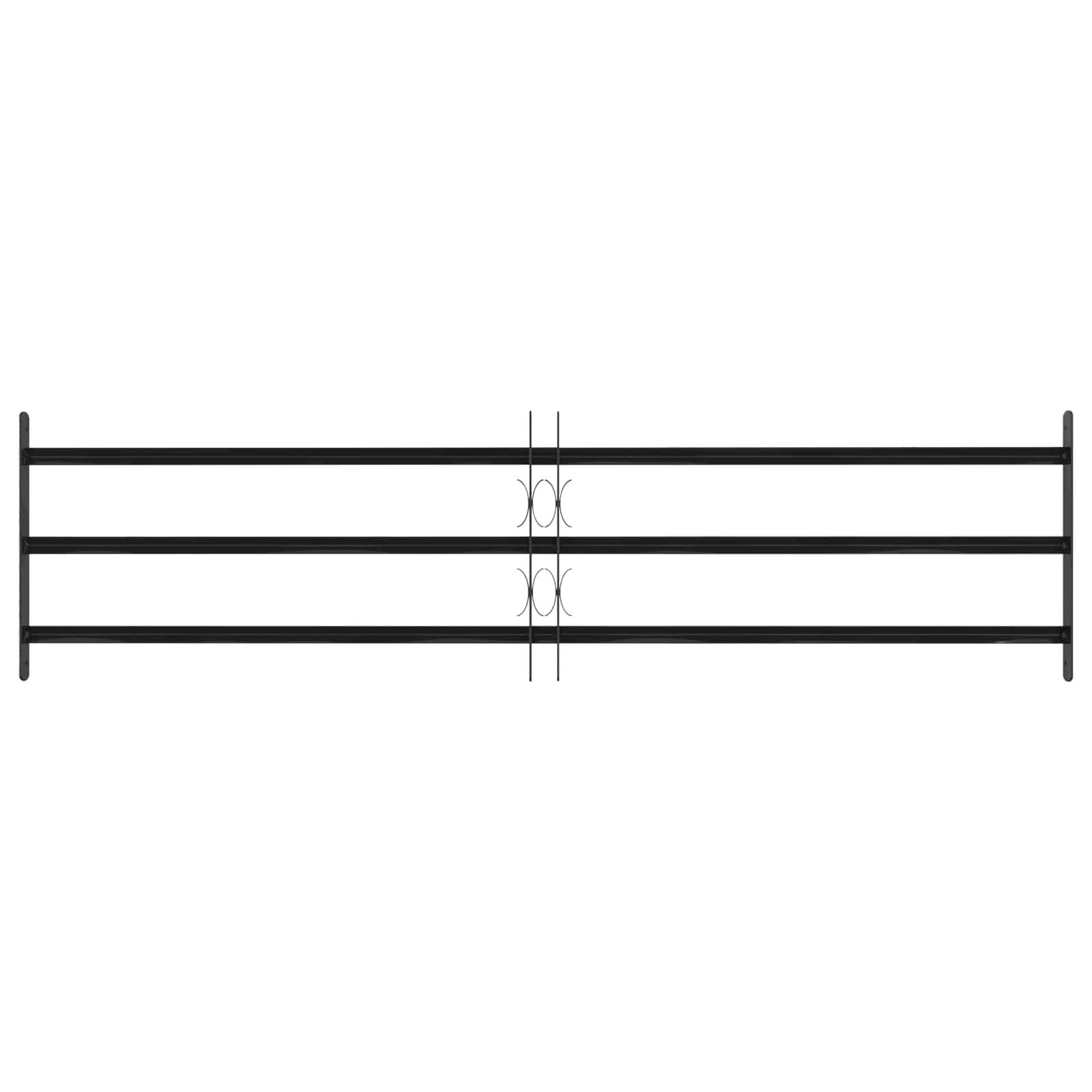 vidaXL Kratka Okienna 174 x 45 cm Stal malowana proszkowo Czarny