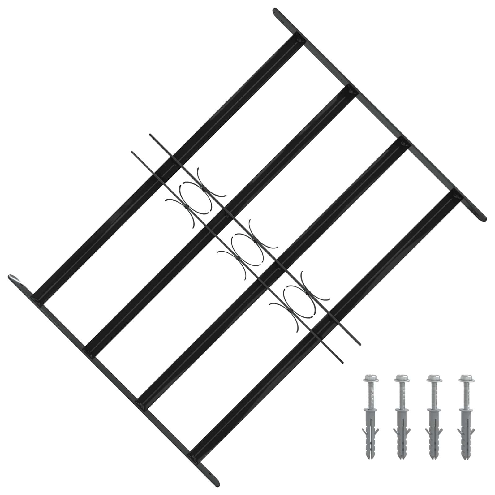 vidaXL Kratka Okienna 75.5 x 60 cm Stal malowana proszkowo Czarny