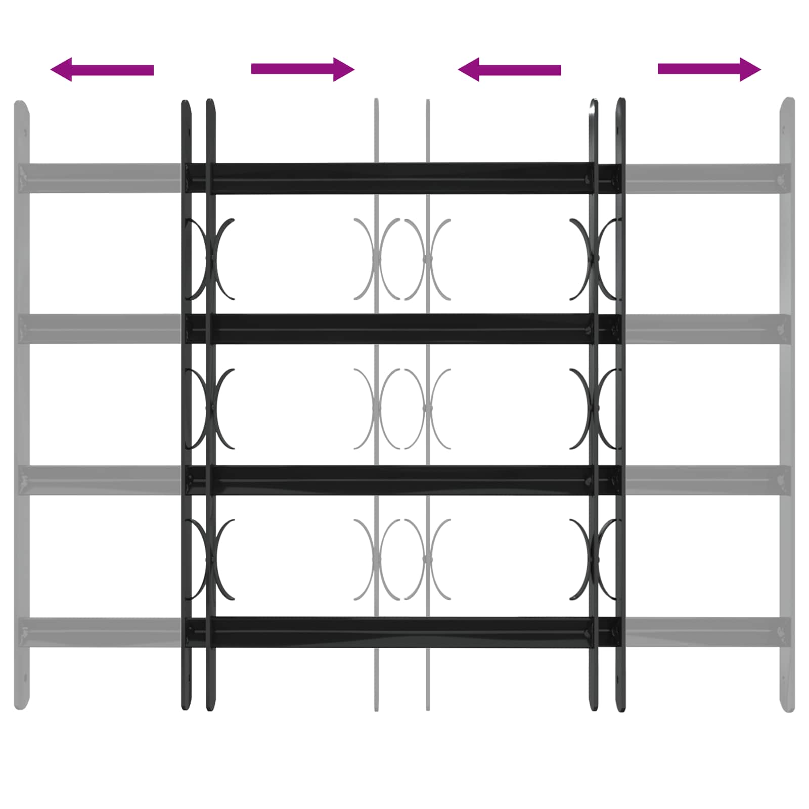 vidaXL Kratka Okienna 75.5 x 60 cm Stal malowana proszkowo Czarny