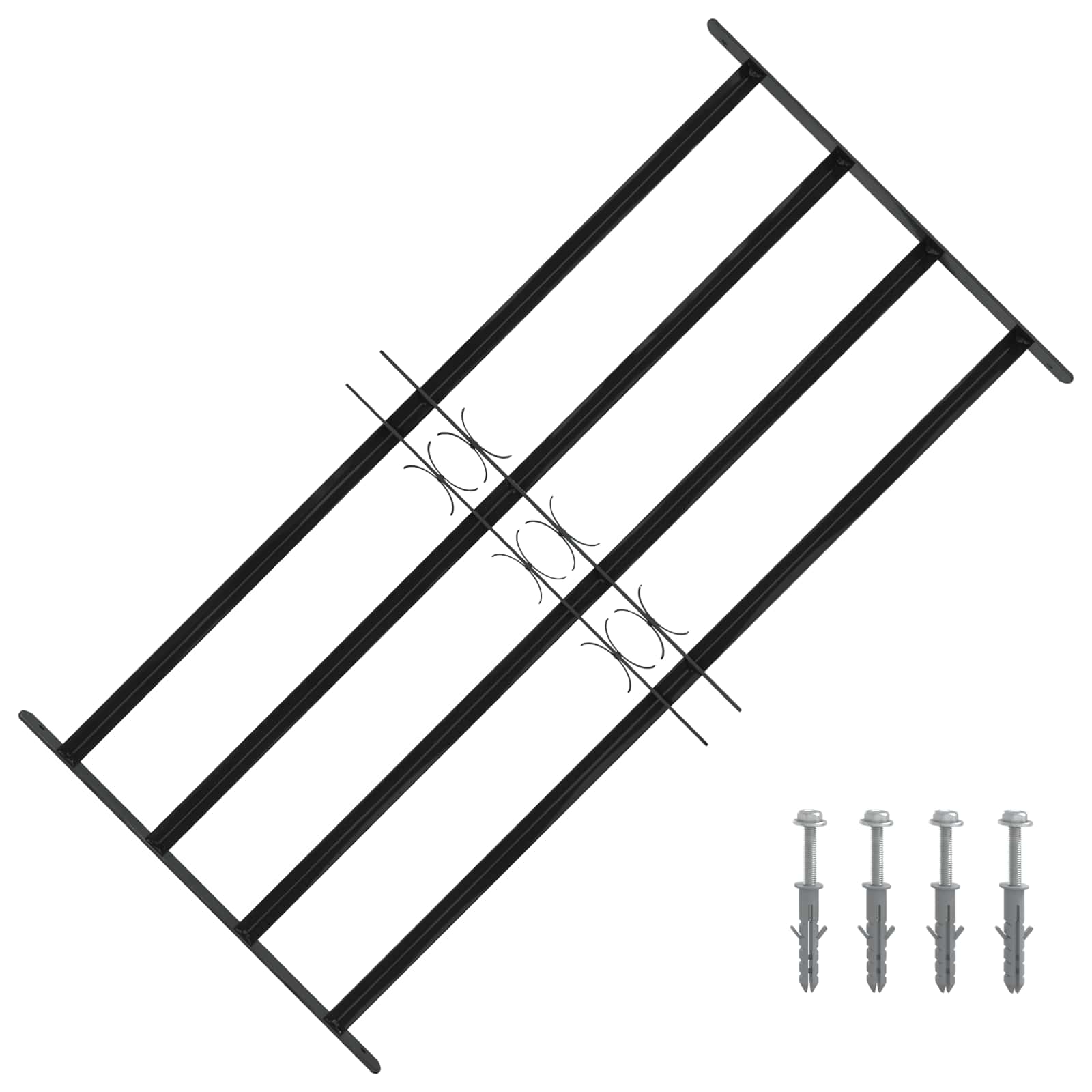 vidaXL Kratka Okienna 115 x 60 cm Stal malowana proszkowo Czarny