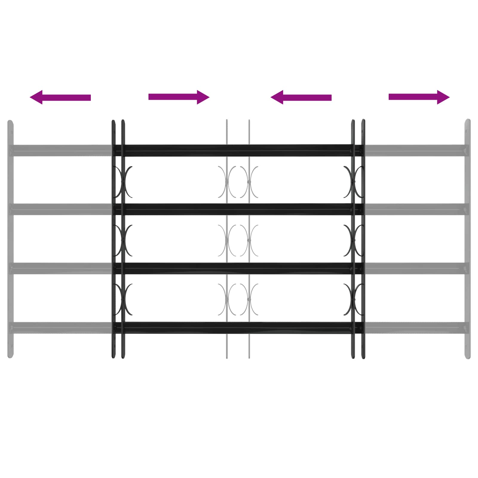 vidaXL Kratka Okienna 115 x 60 cm Stal malowana proszkowo Czarny