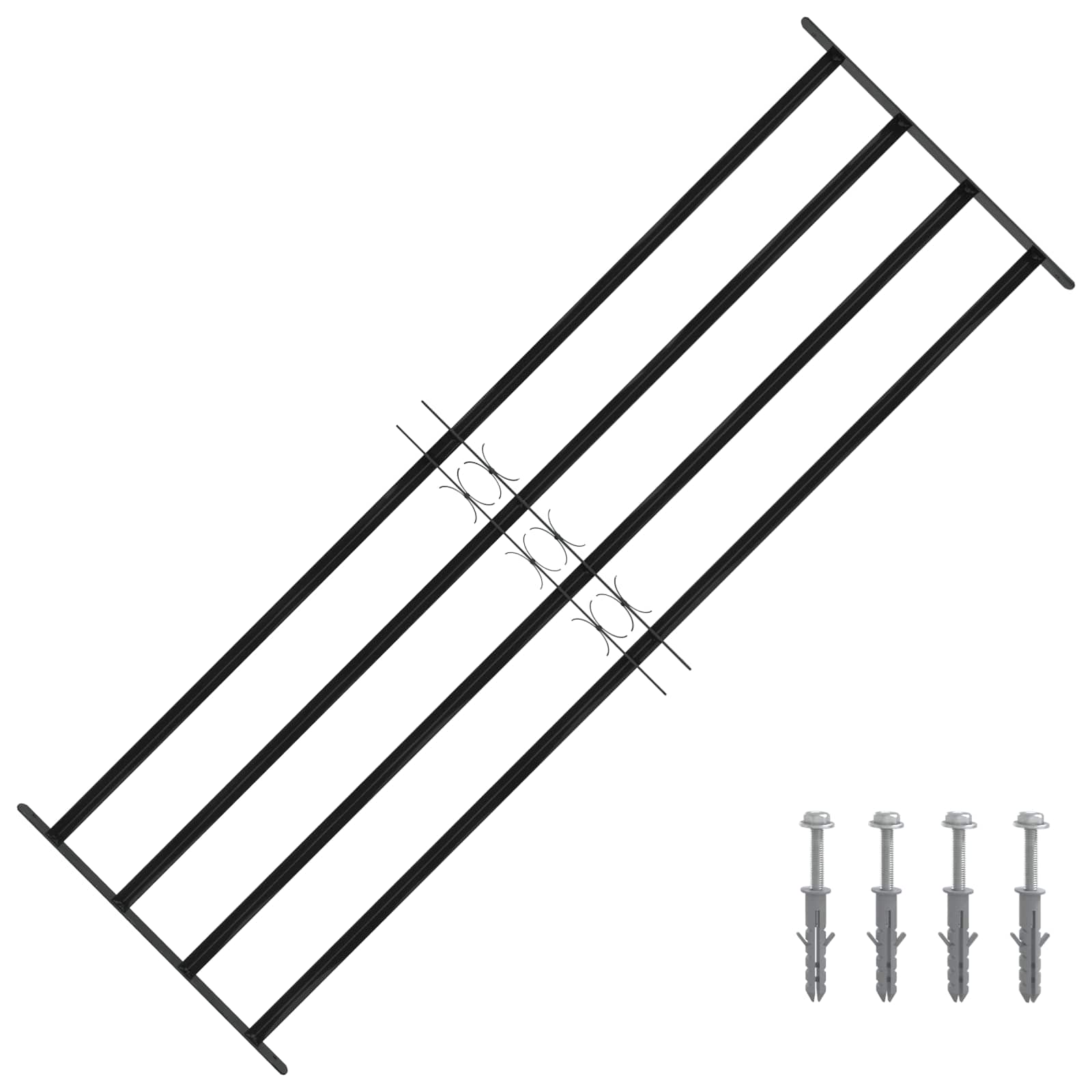 vidaXL Kratka Okienna 175 x 60 cm Stal malowana proszkowo Czarny