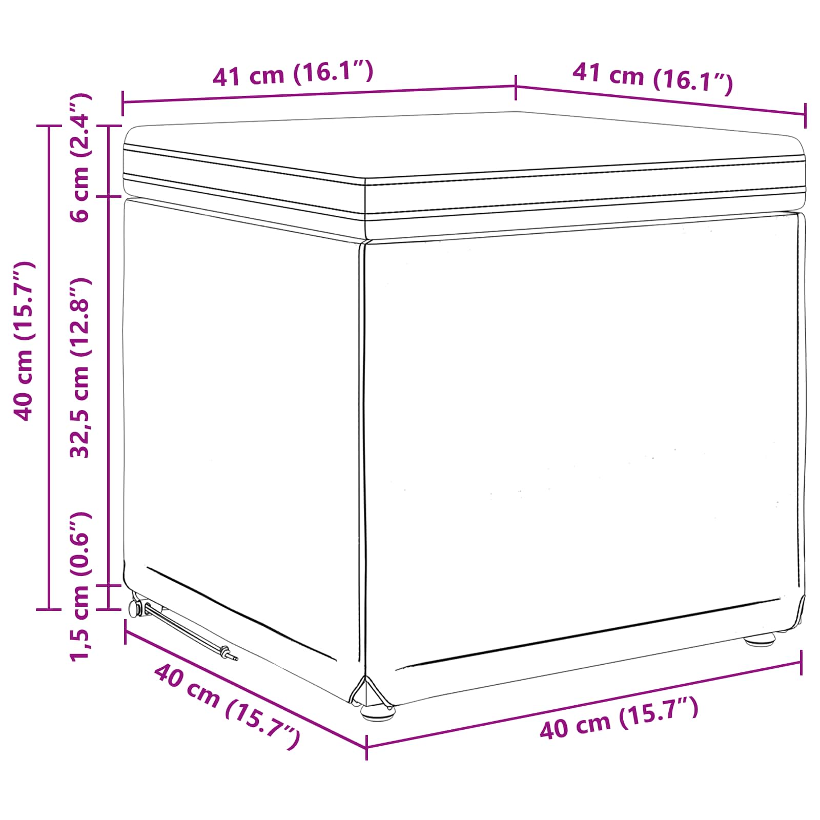 vidaXL Halka Niebieski 41 x 41 x 40 cm Welur i drewno inżynieryjne