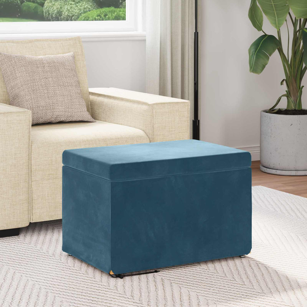 vidaXL Halka Niebieski 61 x 41 x 40 cm Welur i drewno inżynieryjne