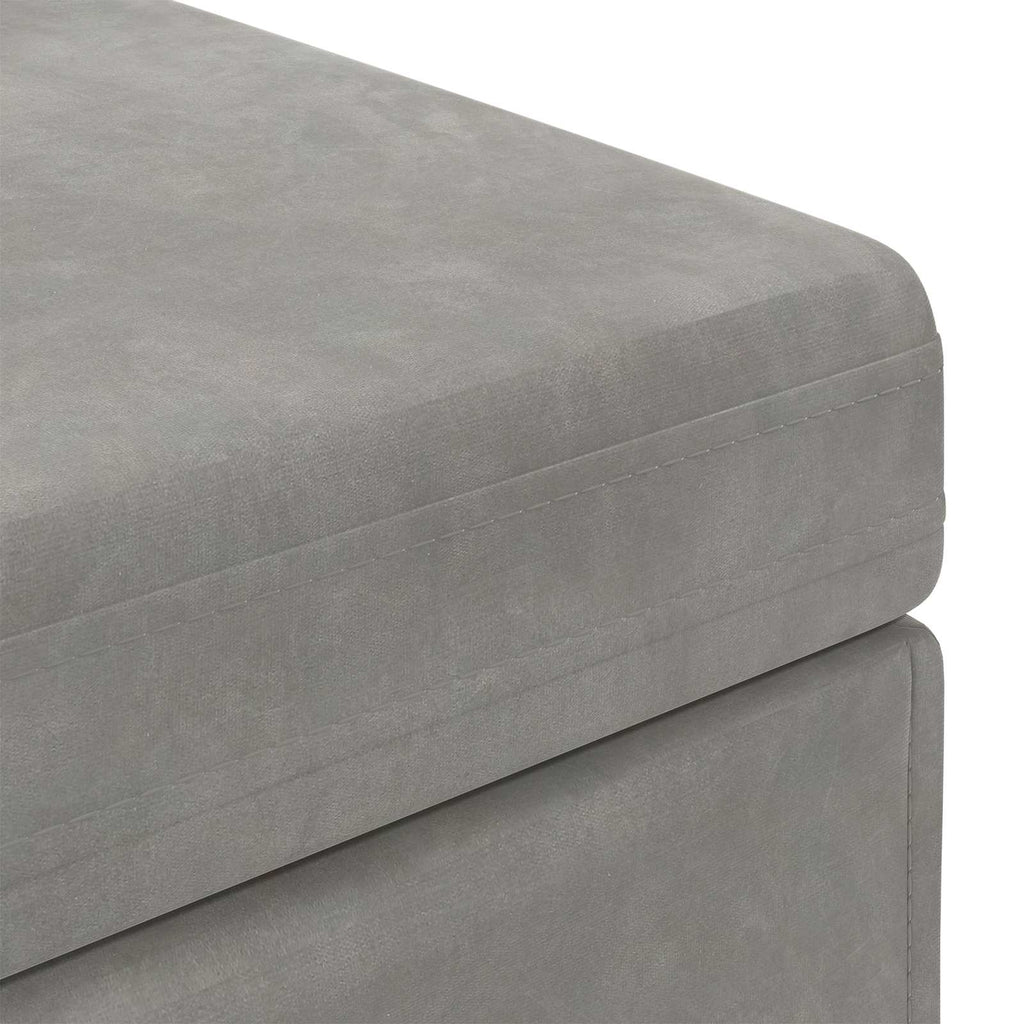 vidaXL Halka Jasnoszary 61 x 41 x 40 cm Welur i drewno inżynieryjne
