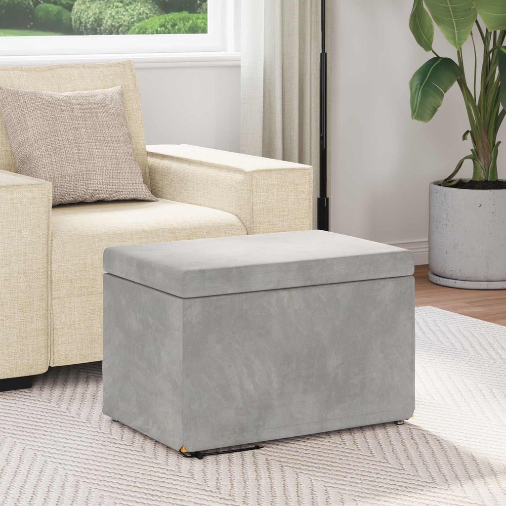 vidaXL Halka Jasnoszary 61 x 41 x 40 cm Welur i drewno inżynieryjne
