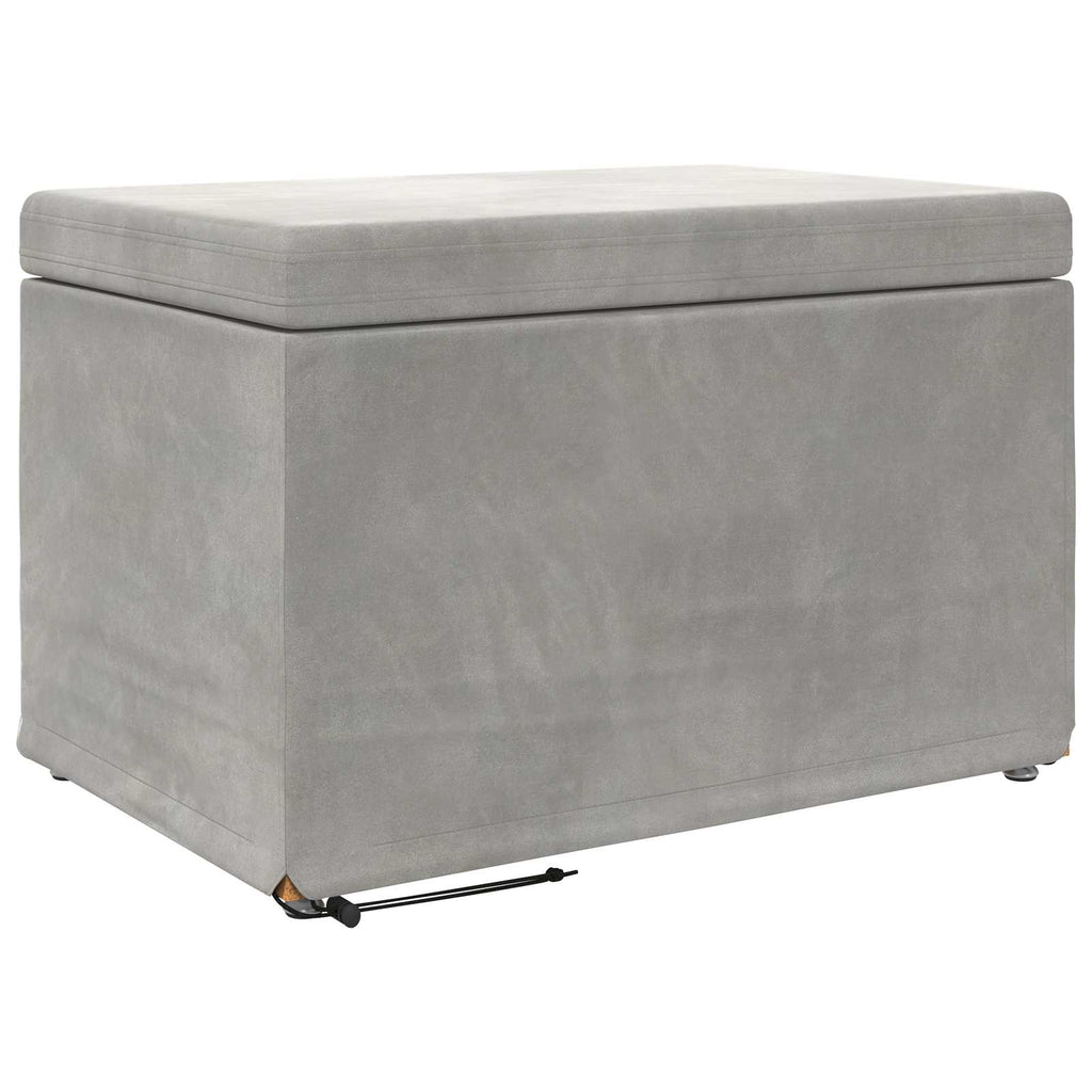 vidaXL Halka Jasnoszary 61 x 41 x 40 cm Welur i drewno inżynieryjne