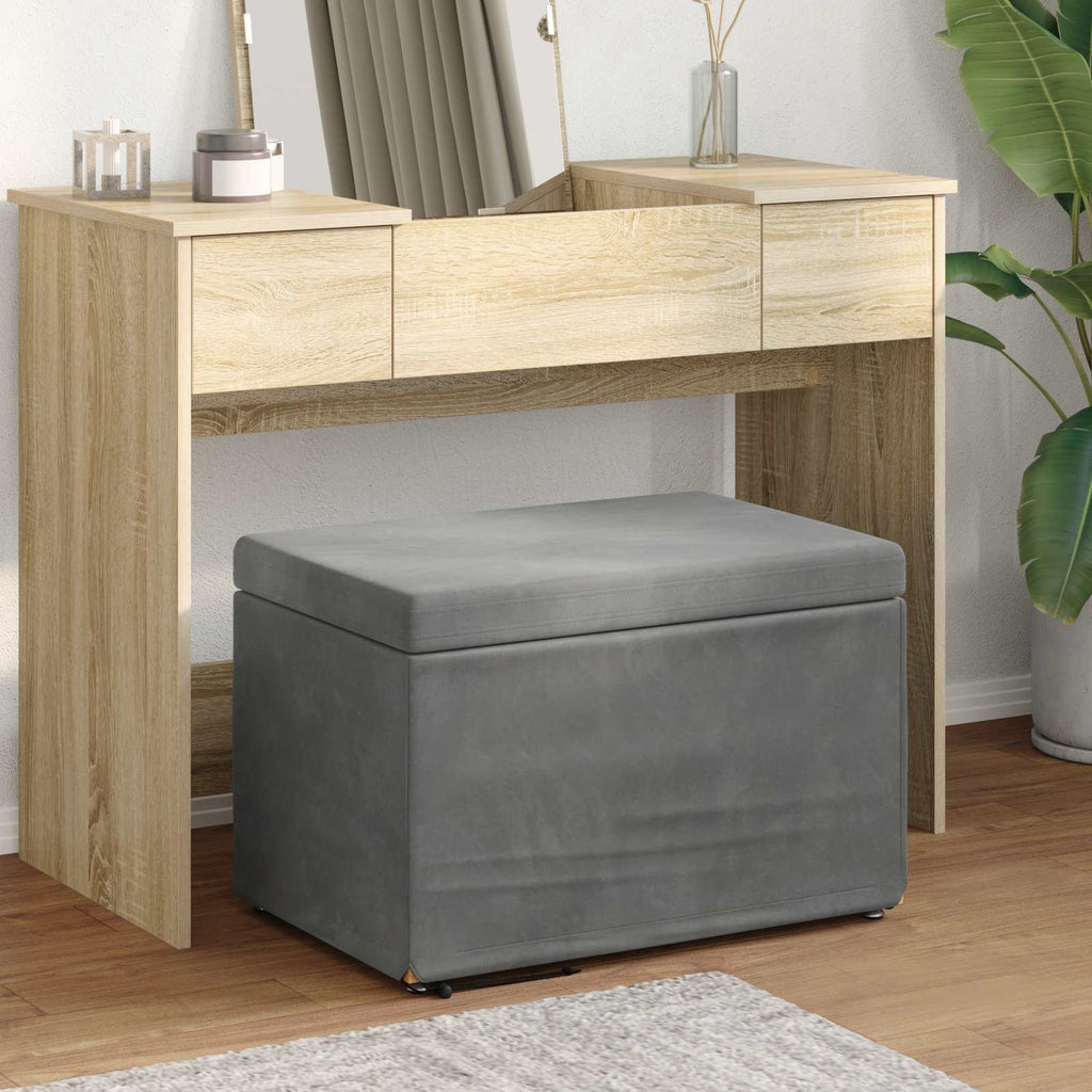 vidaXL Halka Ciemnoszary 61 x 41 x 40 cm Welur i drewno inżynieryjne