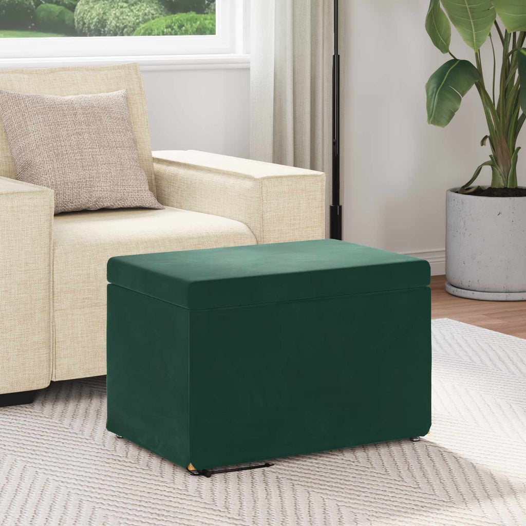 vidaXL Halka Ciemna zieleń 61 x 41 x 40 cm Welur i drewno inżynieryjne