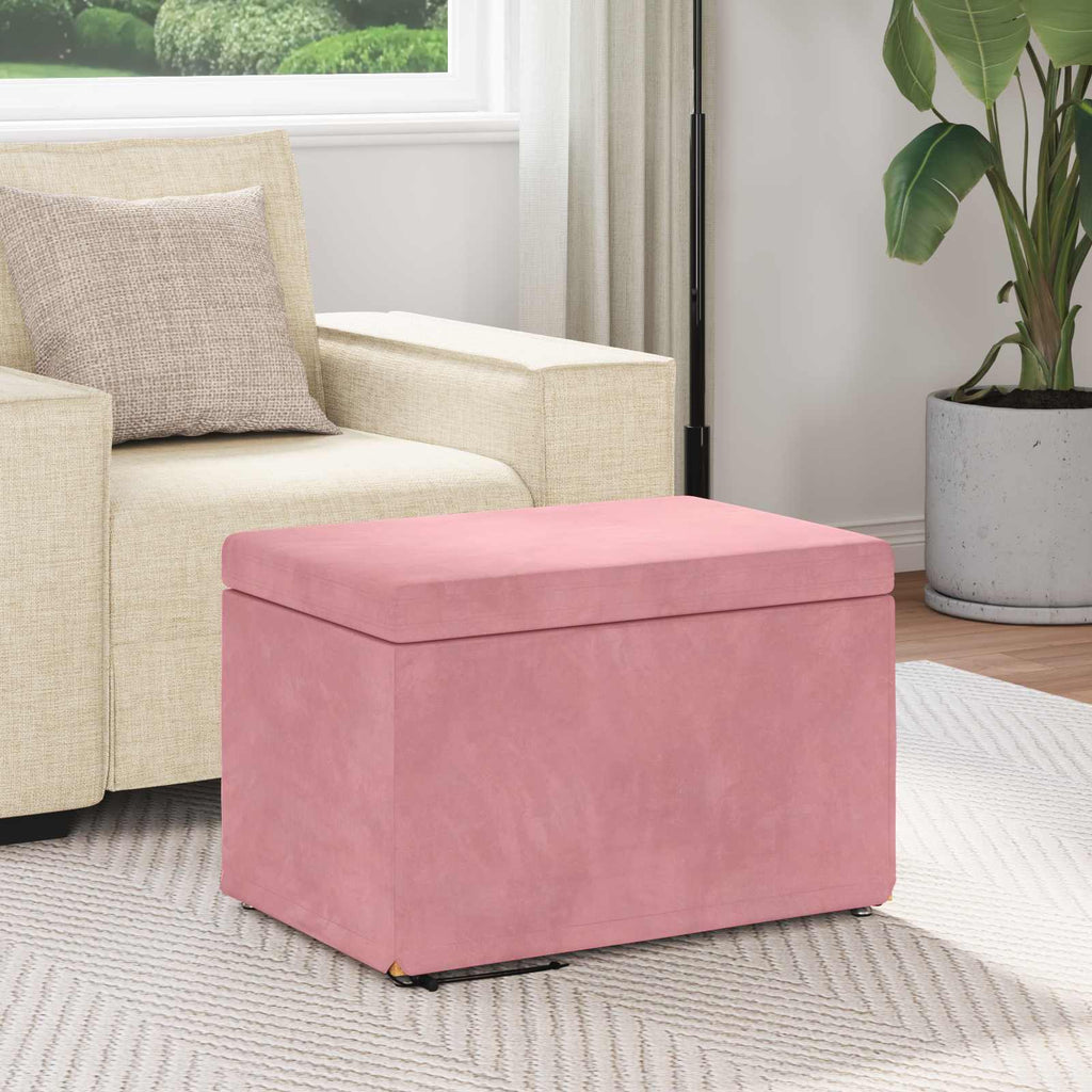 vidaXL Halka Różowy 61 x 41 x 40 cm Welur i drewno inżynieryjne
