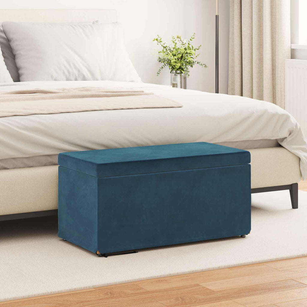 vidaXL Halka Niebieski 81 x 41 x 40 cm Welur i drewno inżynieryjne