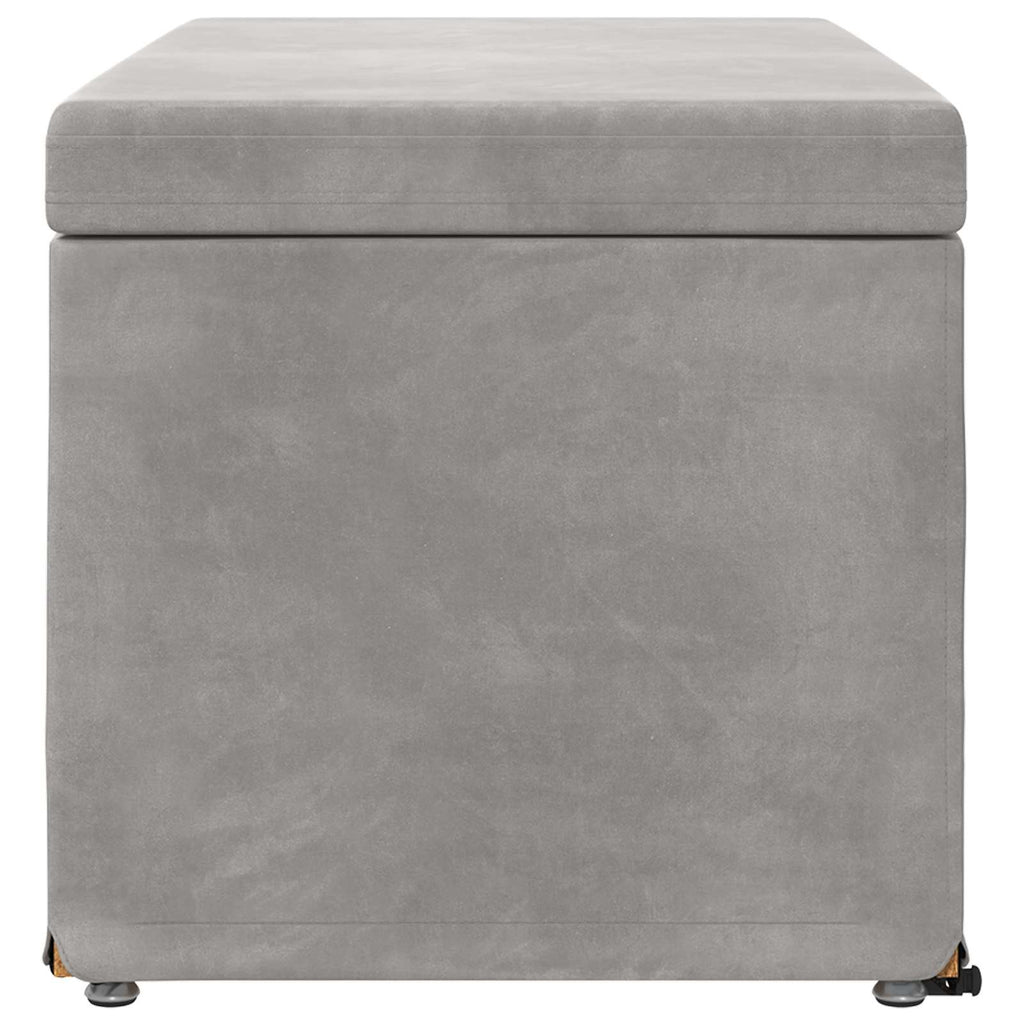 vidaXL Halka Jasnoszary 81 x 41 x 40 cm Welur i drewno inżynieryjne