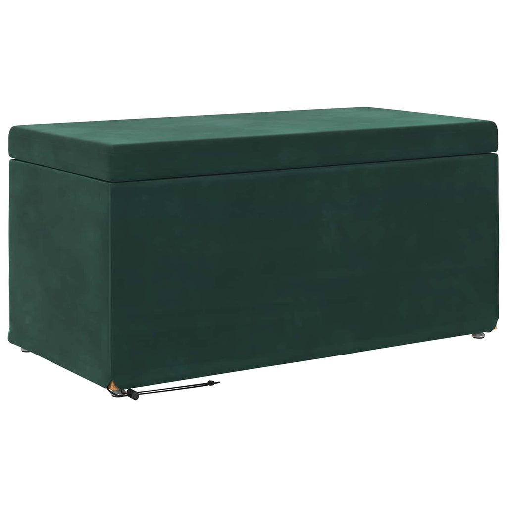 vidaXL Halka Ciemna zieleń 81 x 41 x 40 cm Welur i drewno inżynieryjne