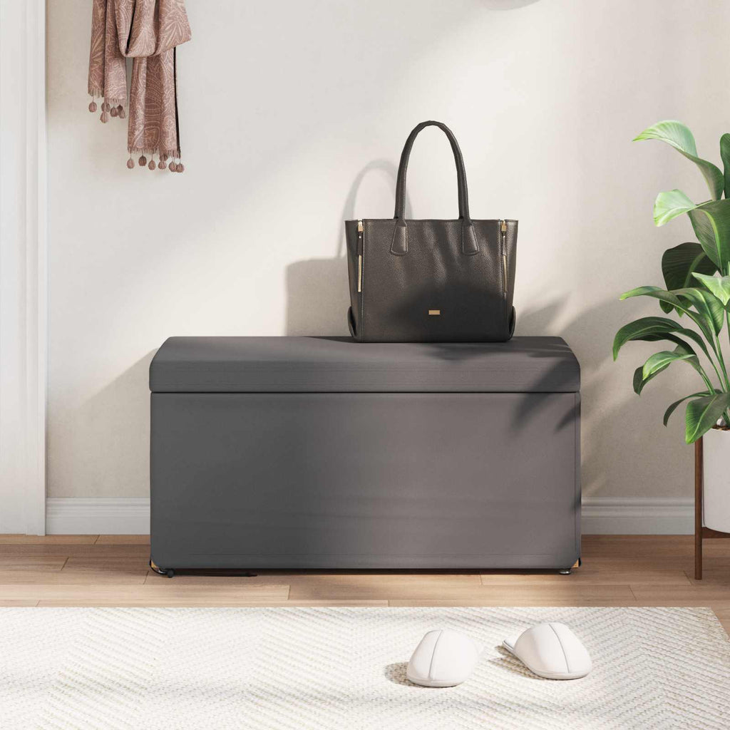 vidaXL Halka Szary Skóra ekologiczna i drewno inżynieryjne