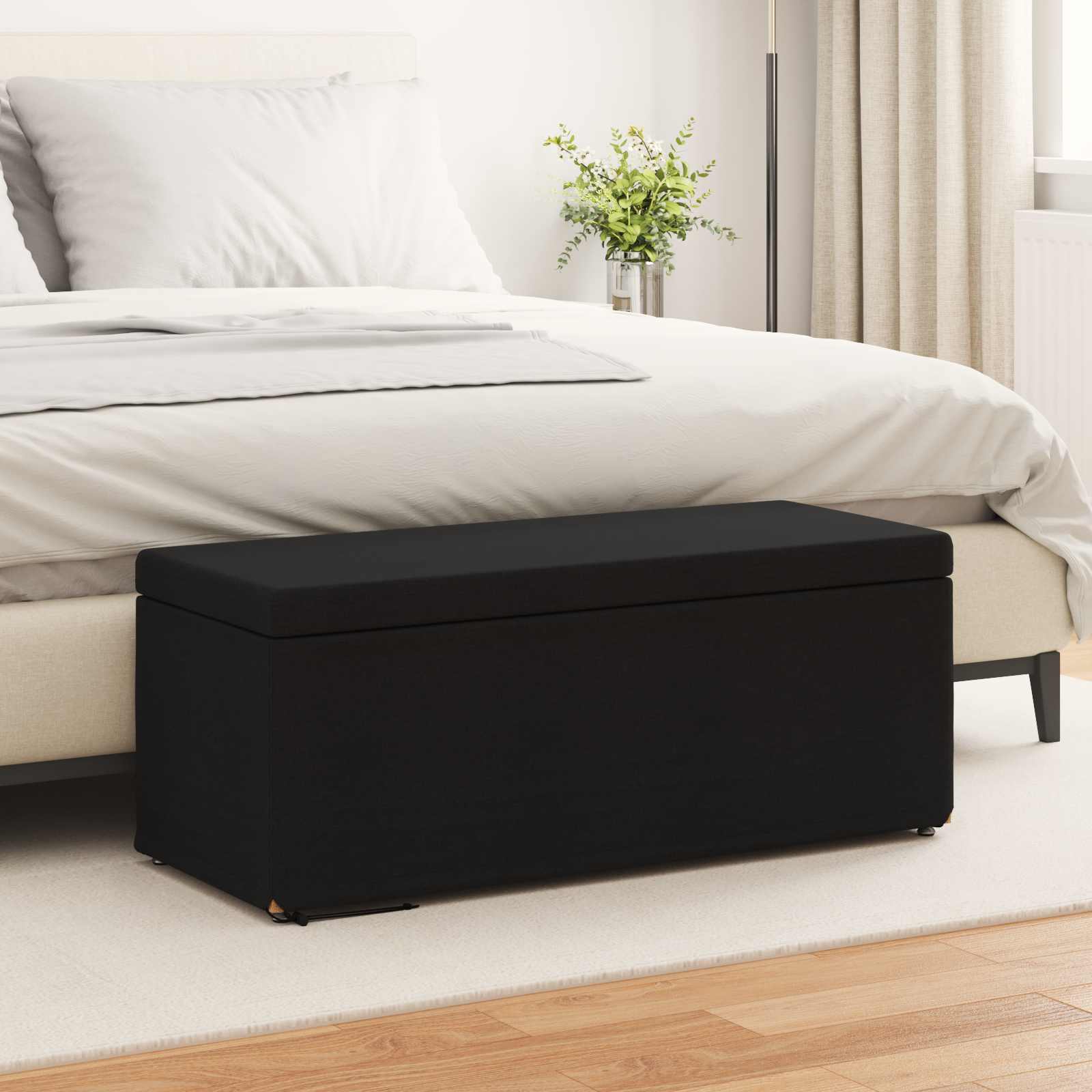 vidaXL Halka Czarny 101 x 41 x 40 cm Tkanina i drewno inżynieryjne