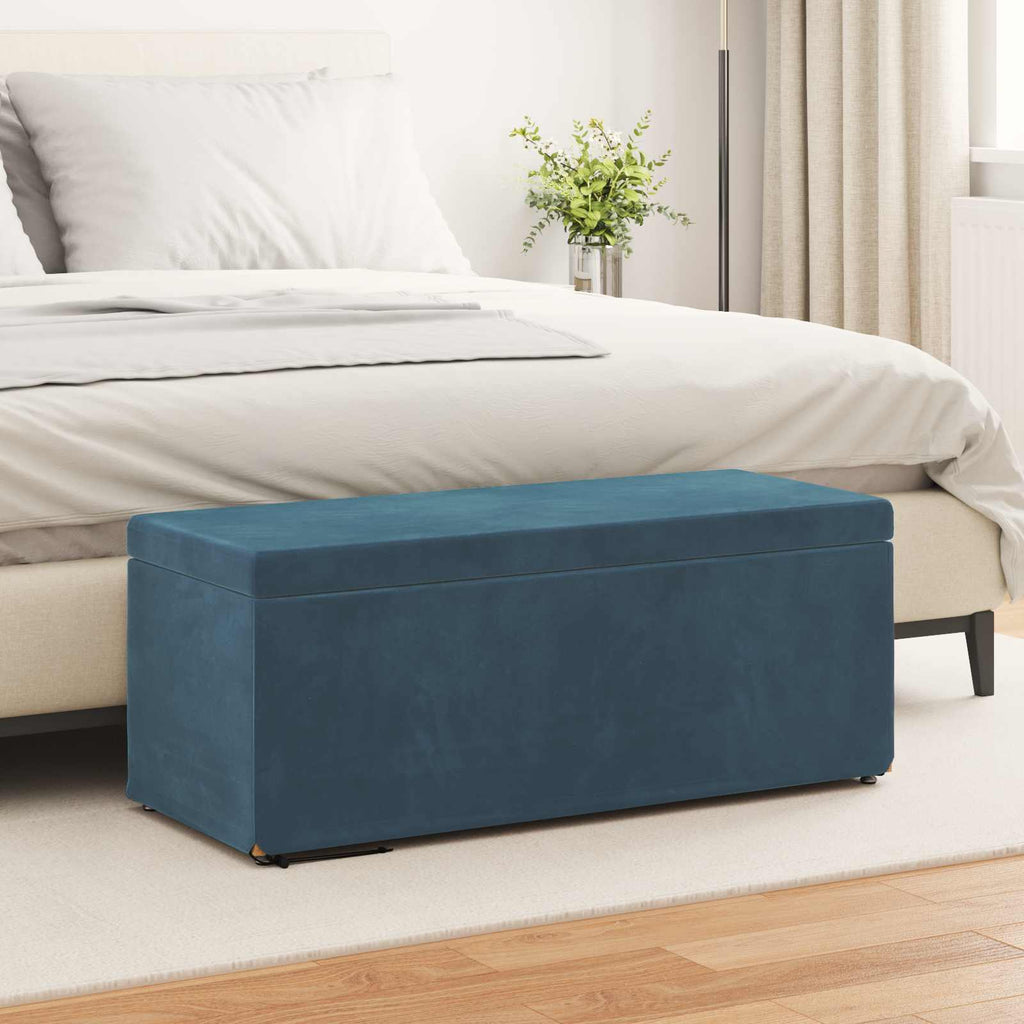 vidaXL Halka Niebieski 101 x 41 x 40 cm Welur i drewno inżynieryjne