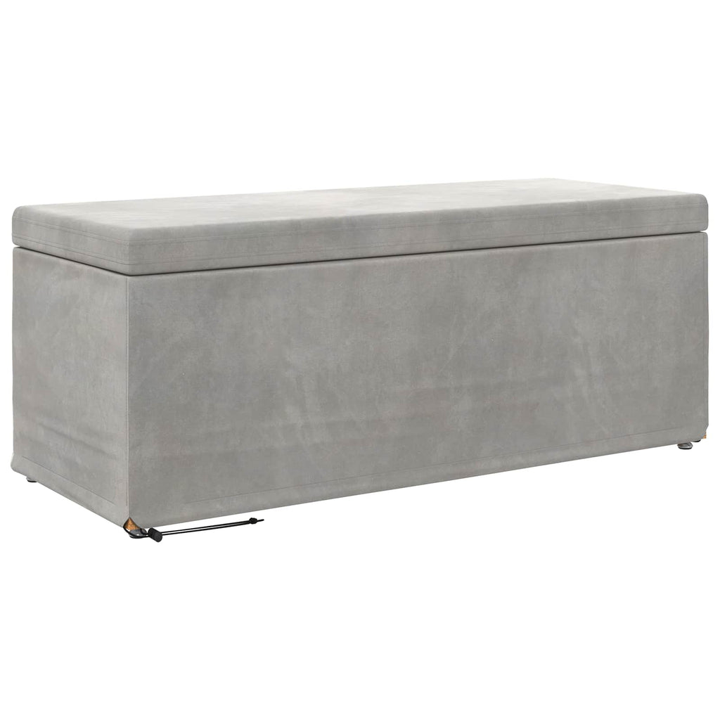vidaXL Halka Jasnoszary 101 x 41 x 40 cm Welur i drewno inżynieryjne