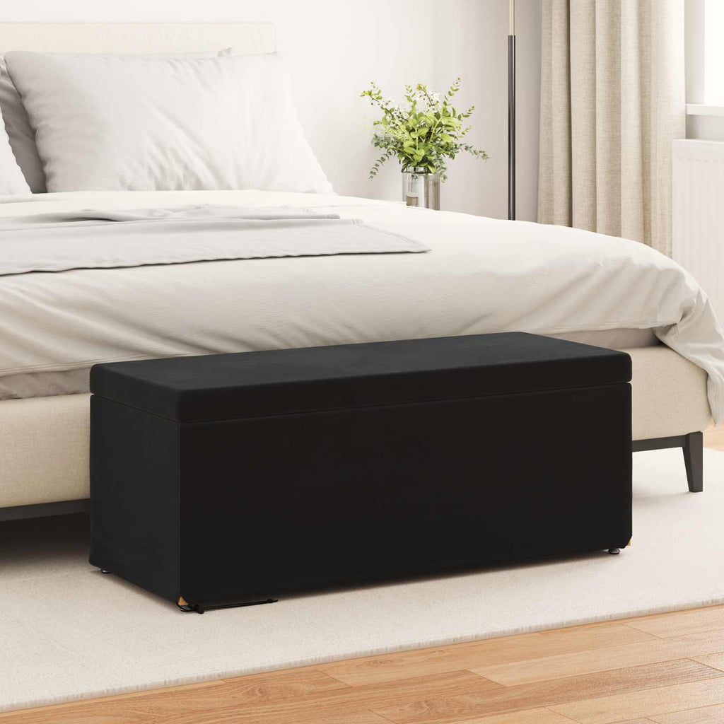 vidaXL Halka Czarny 101 x 41 x 40 cm Welur i drewno inżynieryjne