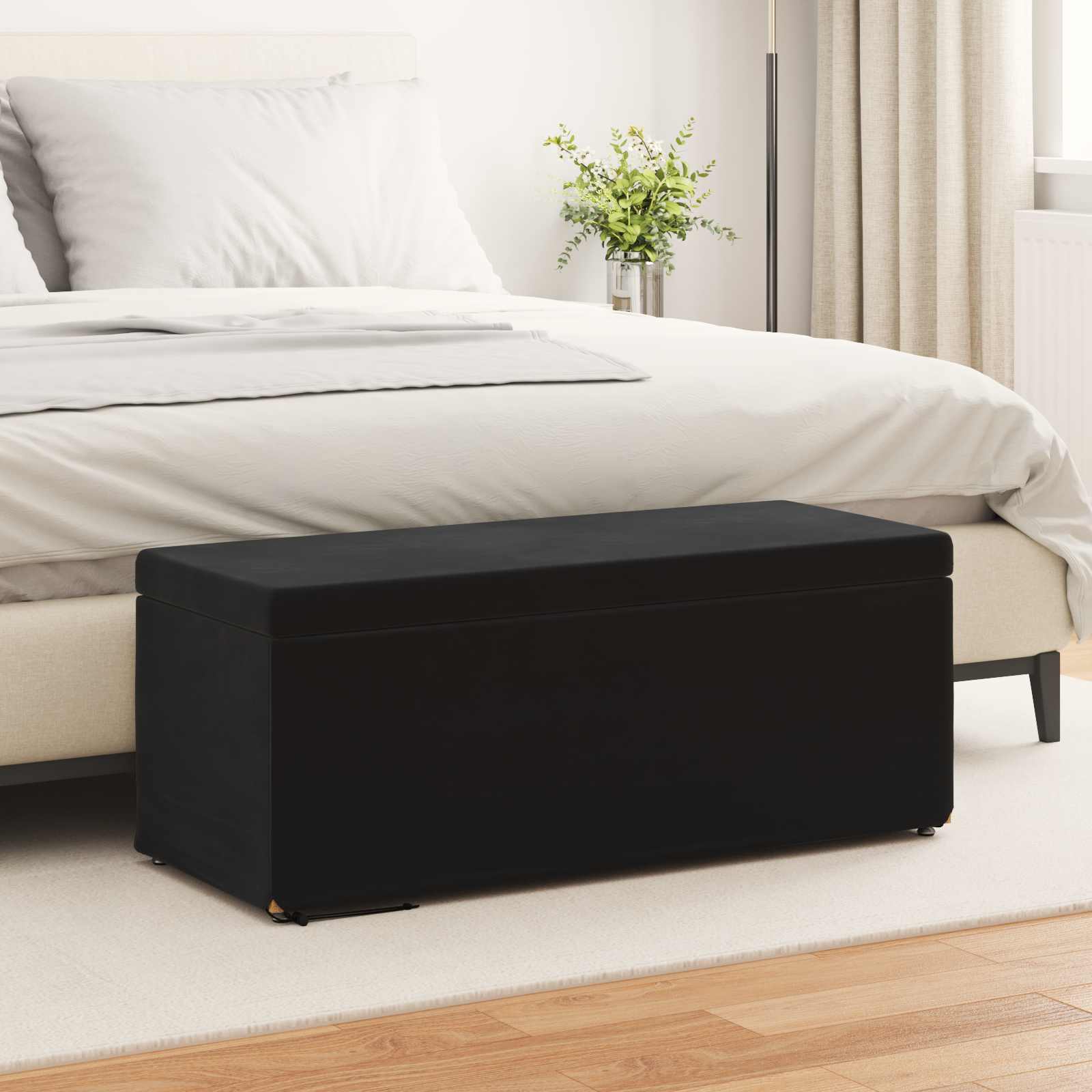 vidaXL Halka Czarny 101 x 41 x 40 cm Welur i drewno inżynieryjne