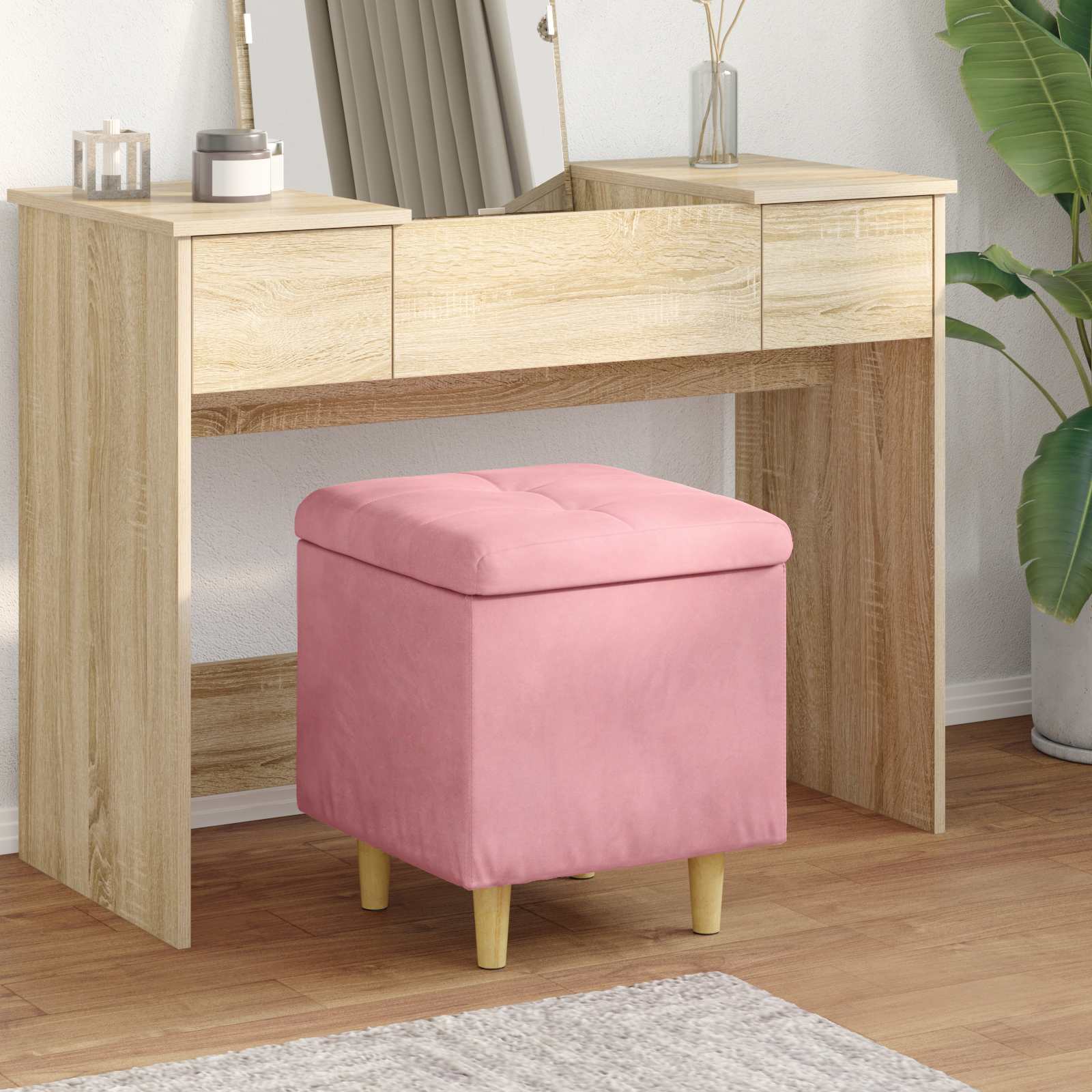 vidaXL Ottoman z przechowalnią 40 x 40 x 45 cm Aksamit