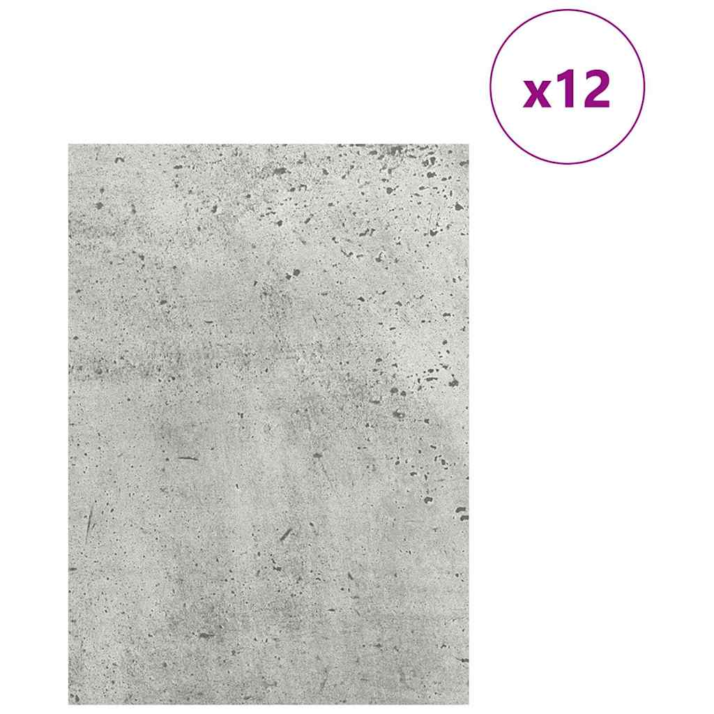 vidaXL Panele dekoracyjne 12 pcs Betonowy szary 15 x 21 x 0.27 cm