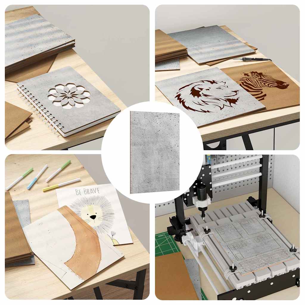 vidaXL Panele dekoracyjne 50 pcs Betonowy szary 15 x 21 x 0.27 cm