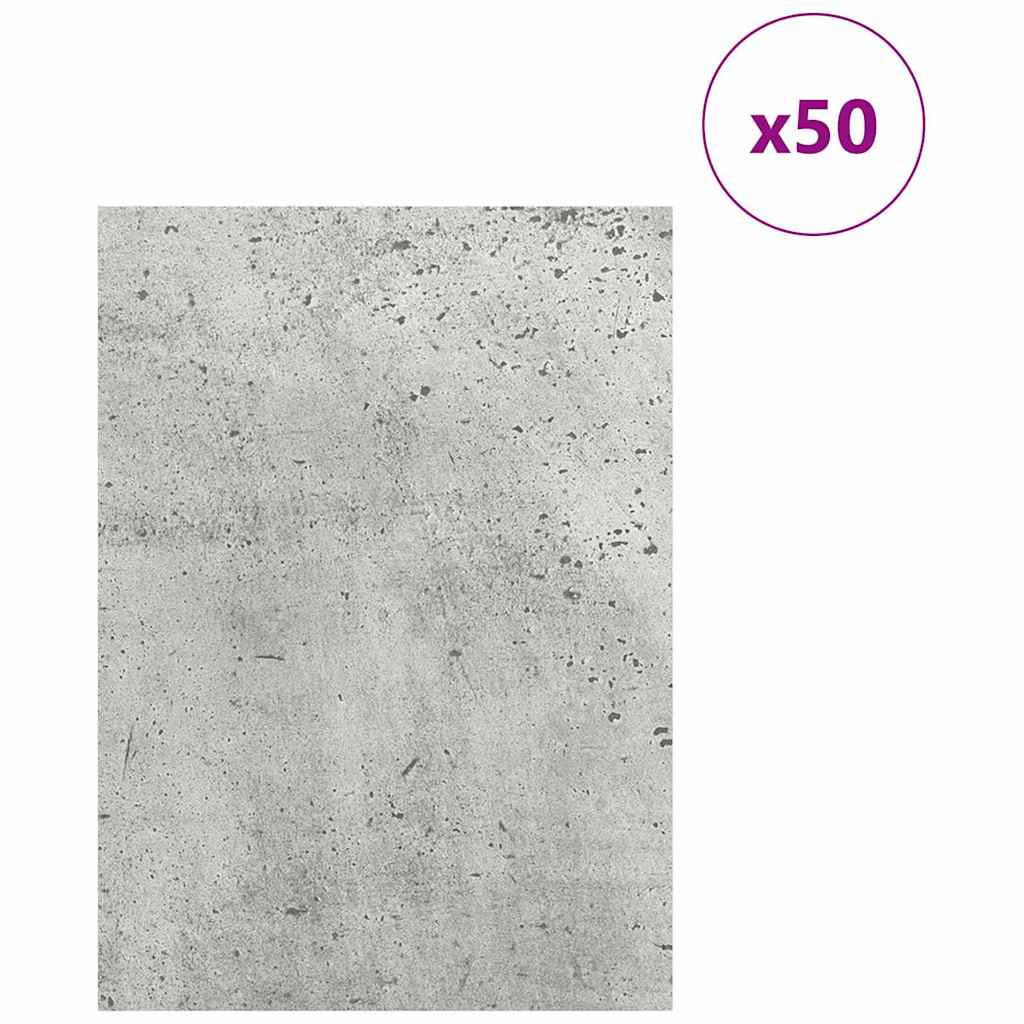 vidaXL Panele dekoracyjne 50 pcs Betonowy szary 15 x 21 x 0.27 cm