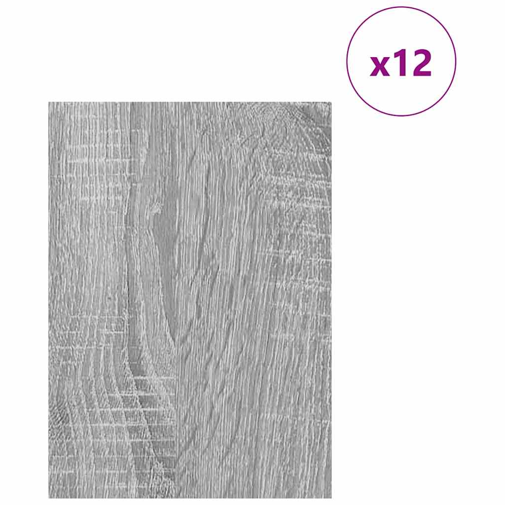 vidaXL Panele dekoracyjne 12 pcs Szary Sonoma 15 x 21 x 0.27 cm