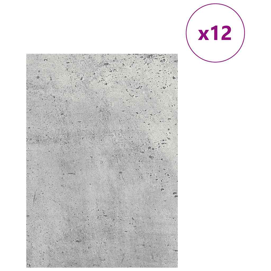 vidaXL Panele dekoracyjne 12 pcs Betonowy szary 21 x 30 x 0,27 cm
