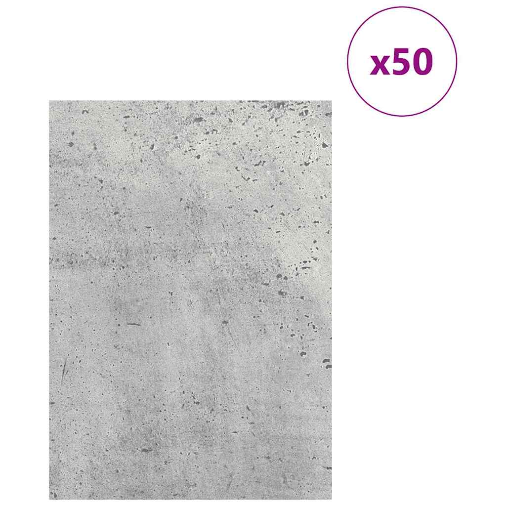 vidaXL Panele dekoracyjne 50 pcs Betonowy szary 21 x 30 x 0,27 cm
