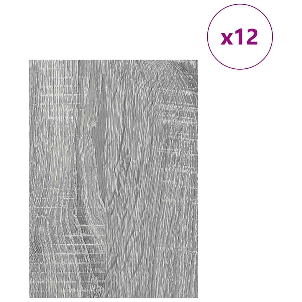 vidaXL Panele dekoracyjne 12 pcs Szary Sonoma 21 x 30 x 0,27 cm