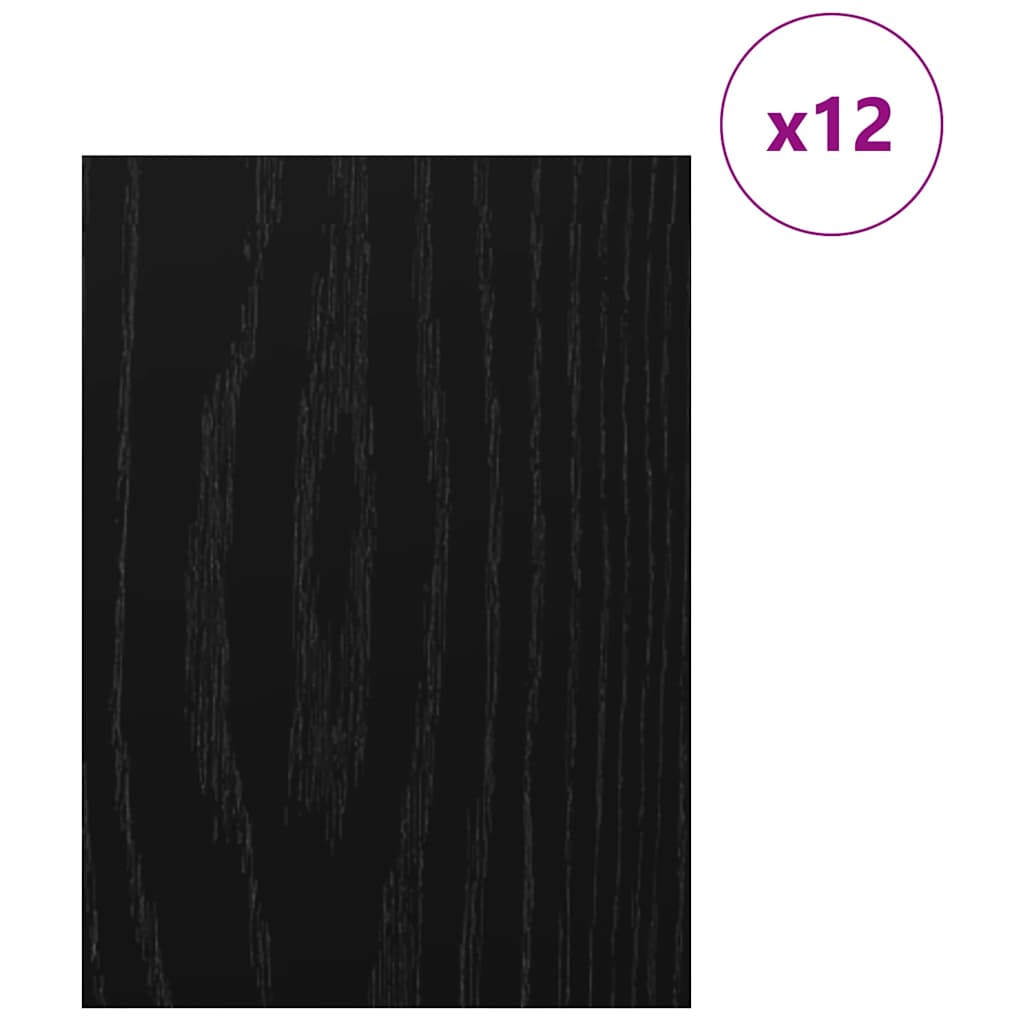 vidaXL Panele dekoracyjne 12 pcs Czarny Dąb 30 x 42 x 0,27 cm