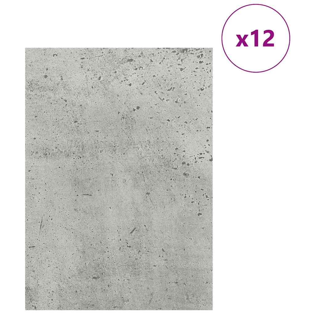 vidaXL Panele dekoracyjne 12 pcs Betonowy szary 30 x 42 x 0,27 cm